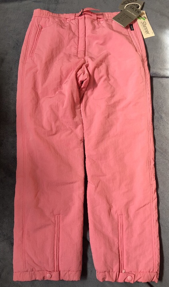 SKYR 1987 Fashion Skiwear Shimmer Pink Balance Thermoloft Pants Women Size 14