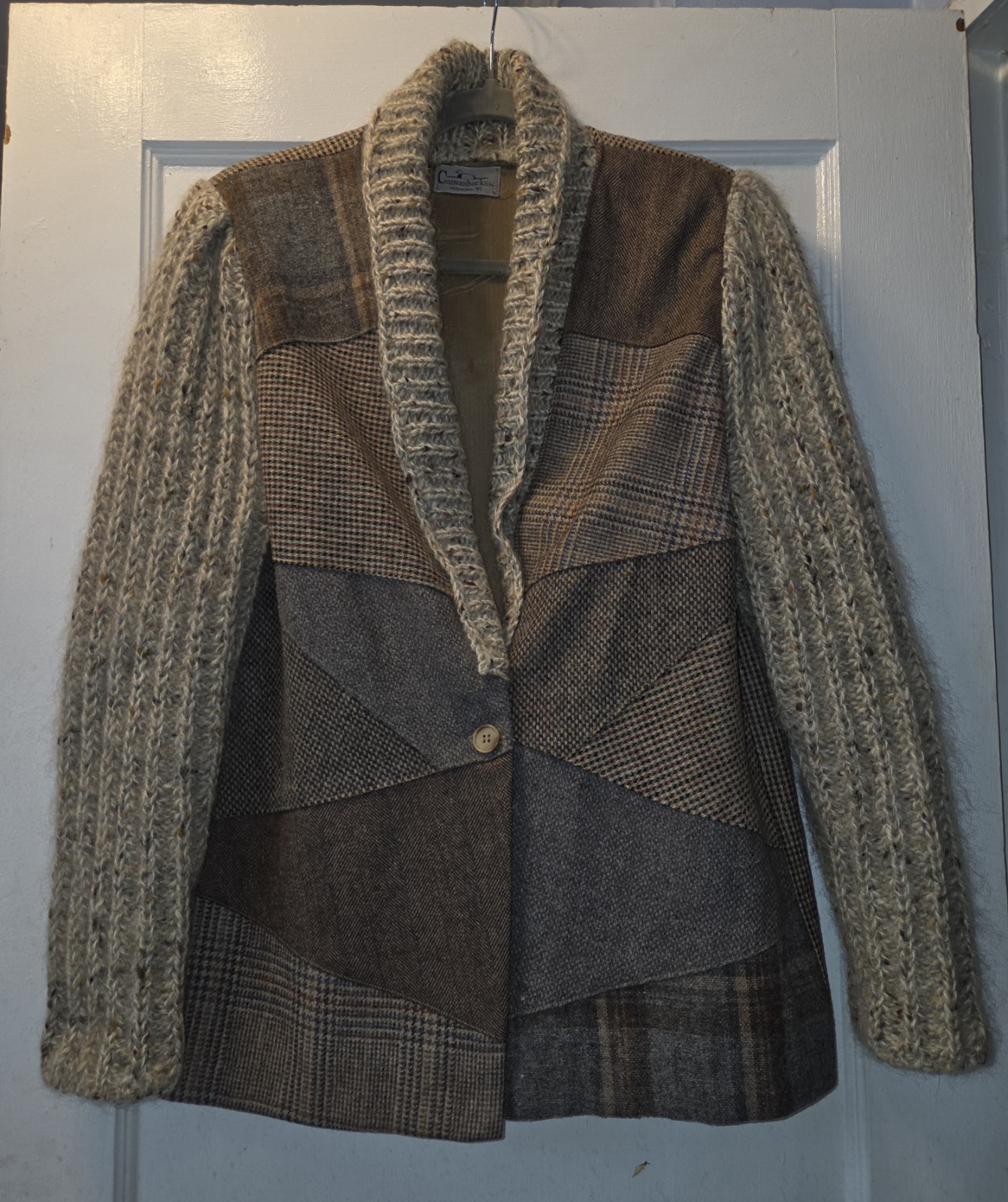 Vintage Canvasbacks Blazer Sweater. Wool And Patchwork Plaid. Art To Wear. M
