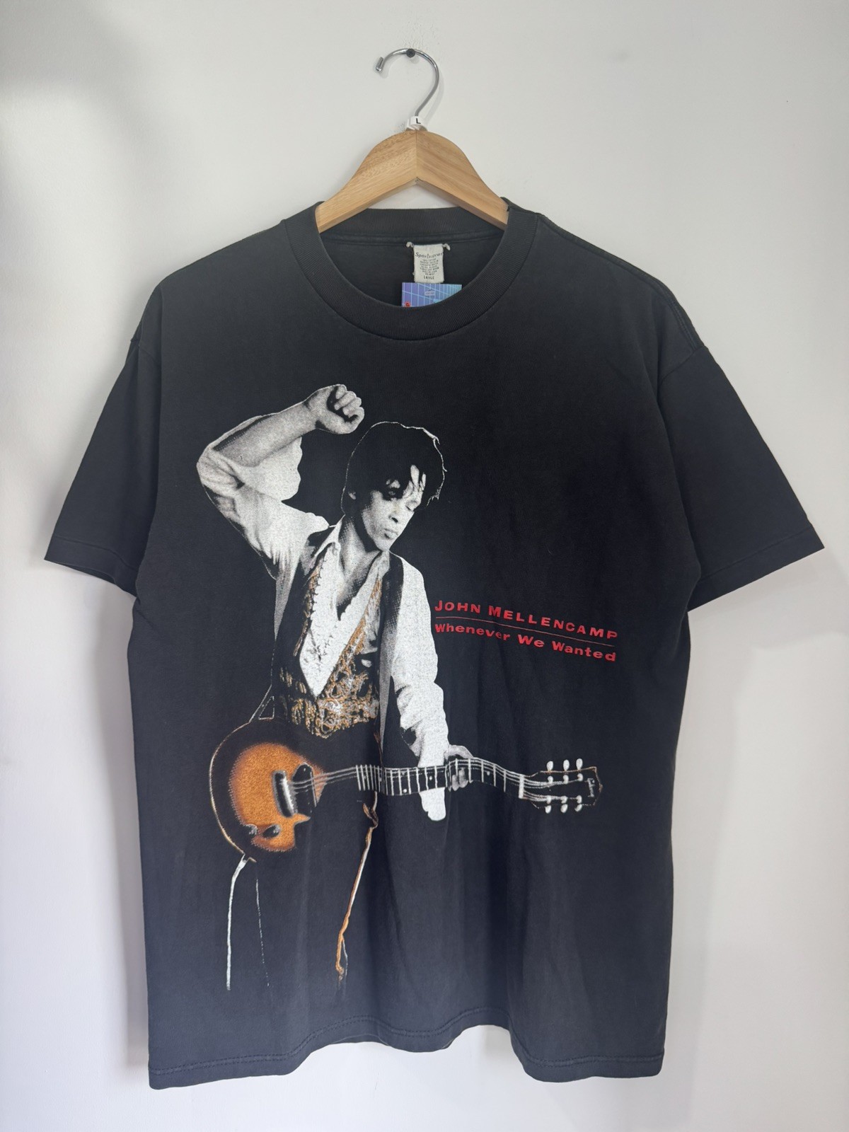 Vintage 90s John Mellencamp Whenever We Wanted Tour T-Shirt Black Large