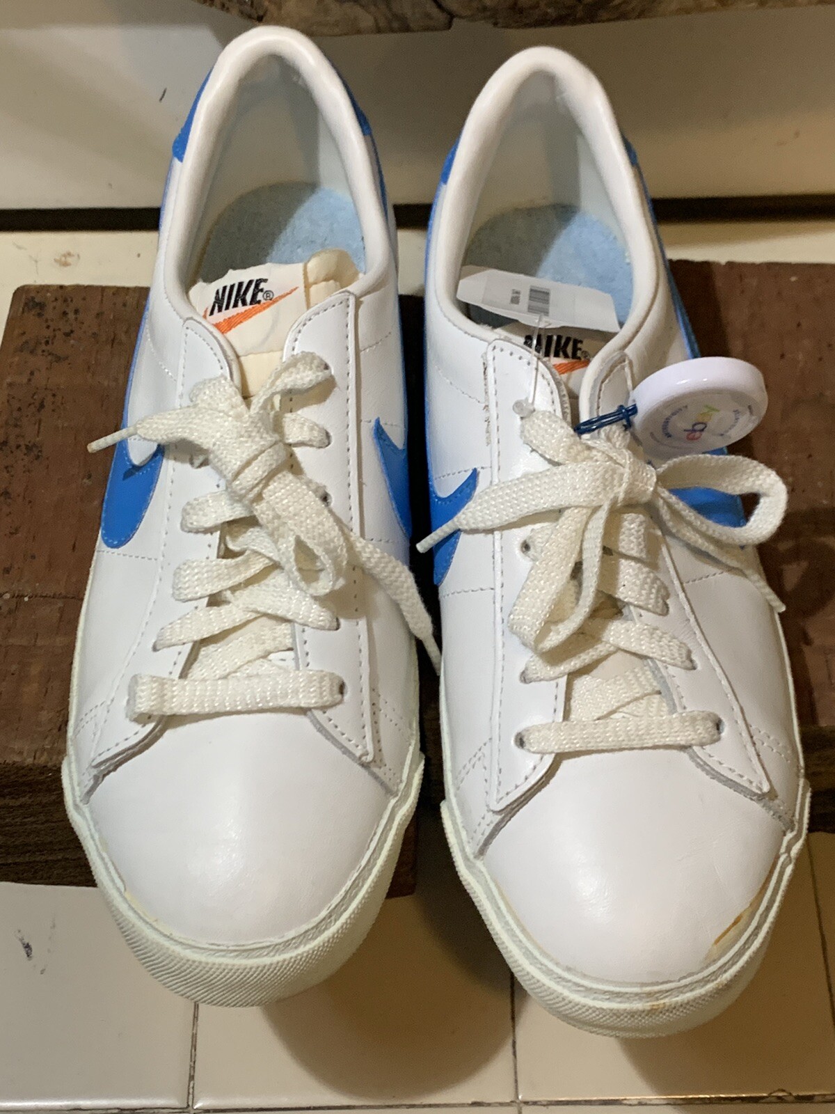 Vintage 80’s Nike Wimbledon Forest Hills White Blue Made In Taiwan Women’s US8.5