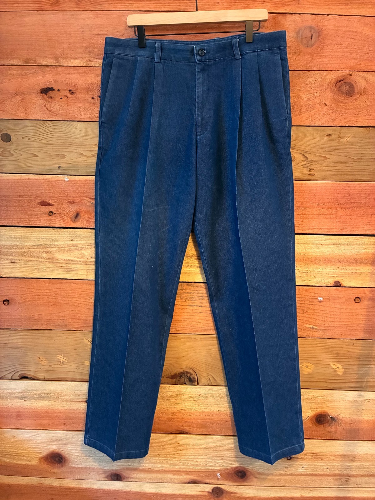 Dockers Vintage Y2K Pleated Denim Trousers 37×30 Individual Fit Relaxed Taper