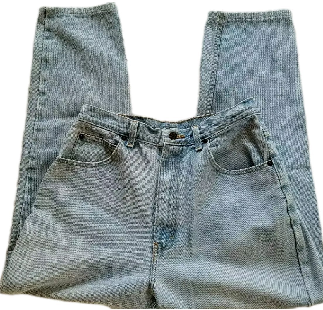 Jordache Basics Womens Denim Blue Jeans Vintage Acid Wash High Waist Size 14/31