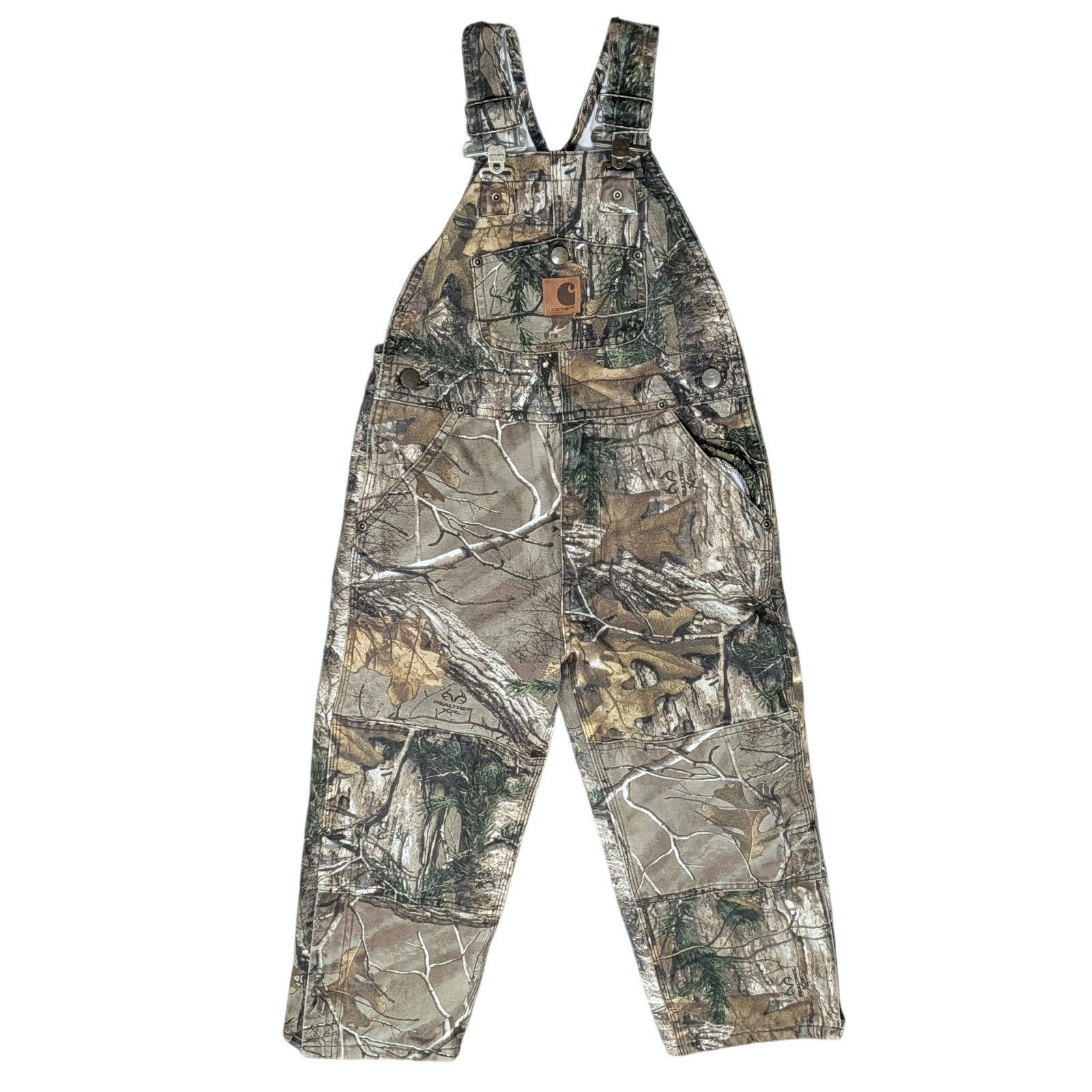 Vintage Carhartt Kids Youth Size 6 Insulated Realtree Camo Bib Overalls