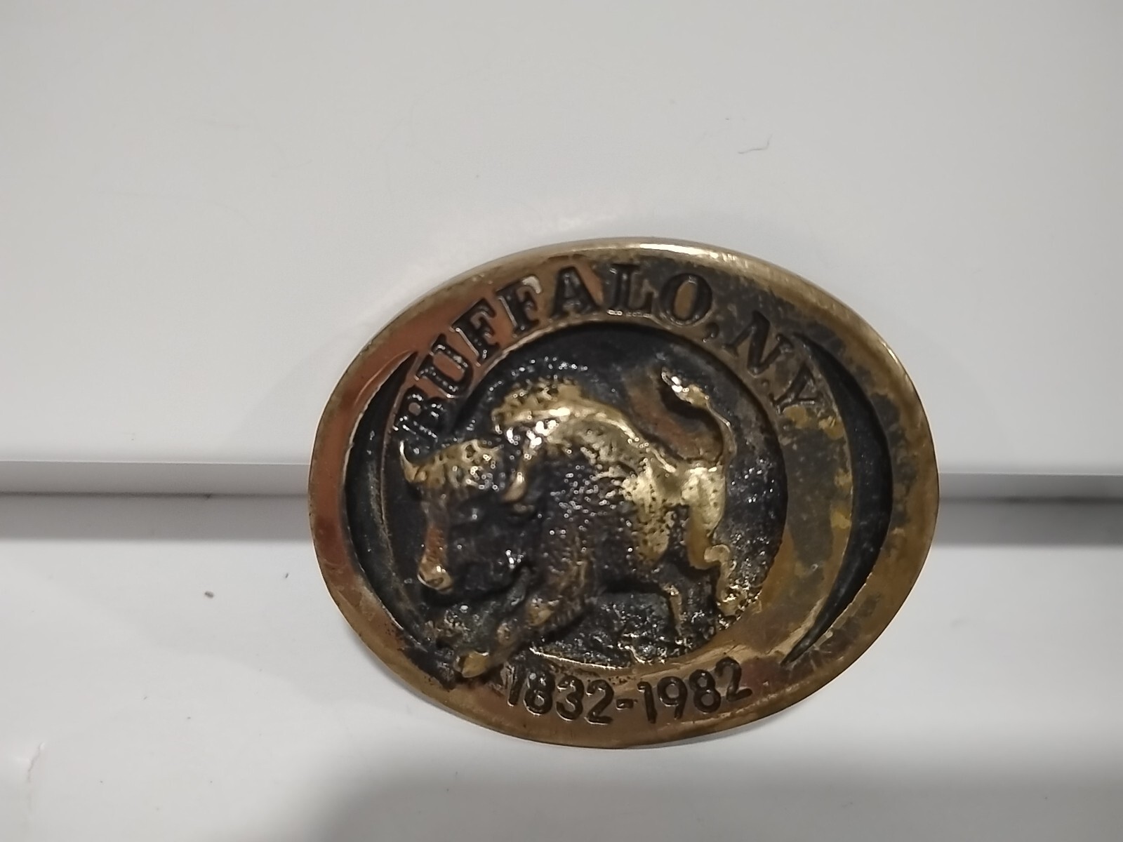 Vintage Buffalo NY Belt Buckle Solid Brass by Heritage Mint (1832-1982)