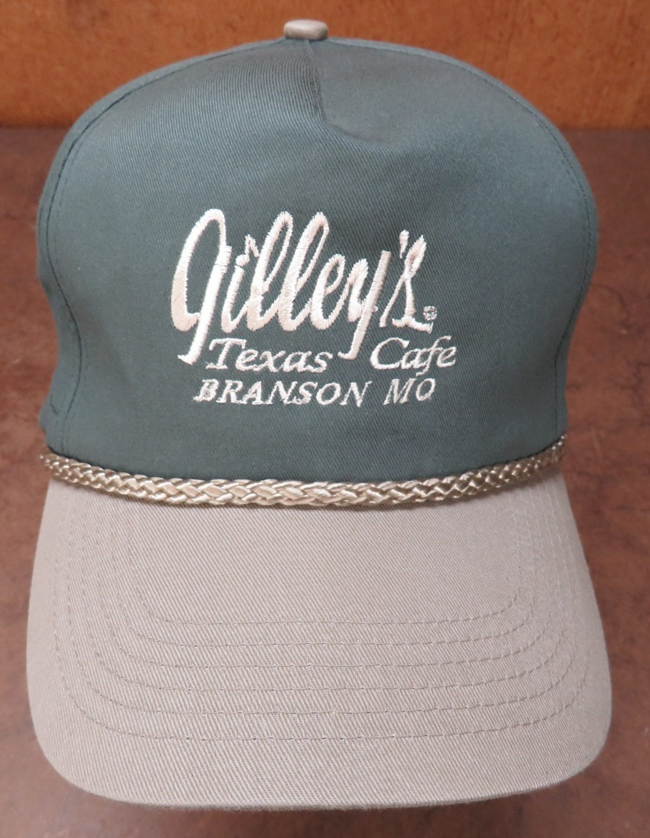 VTG Gilley’s Texas Cafe Branson MO. Green logo Strapback baseball trucker hat