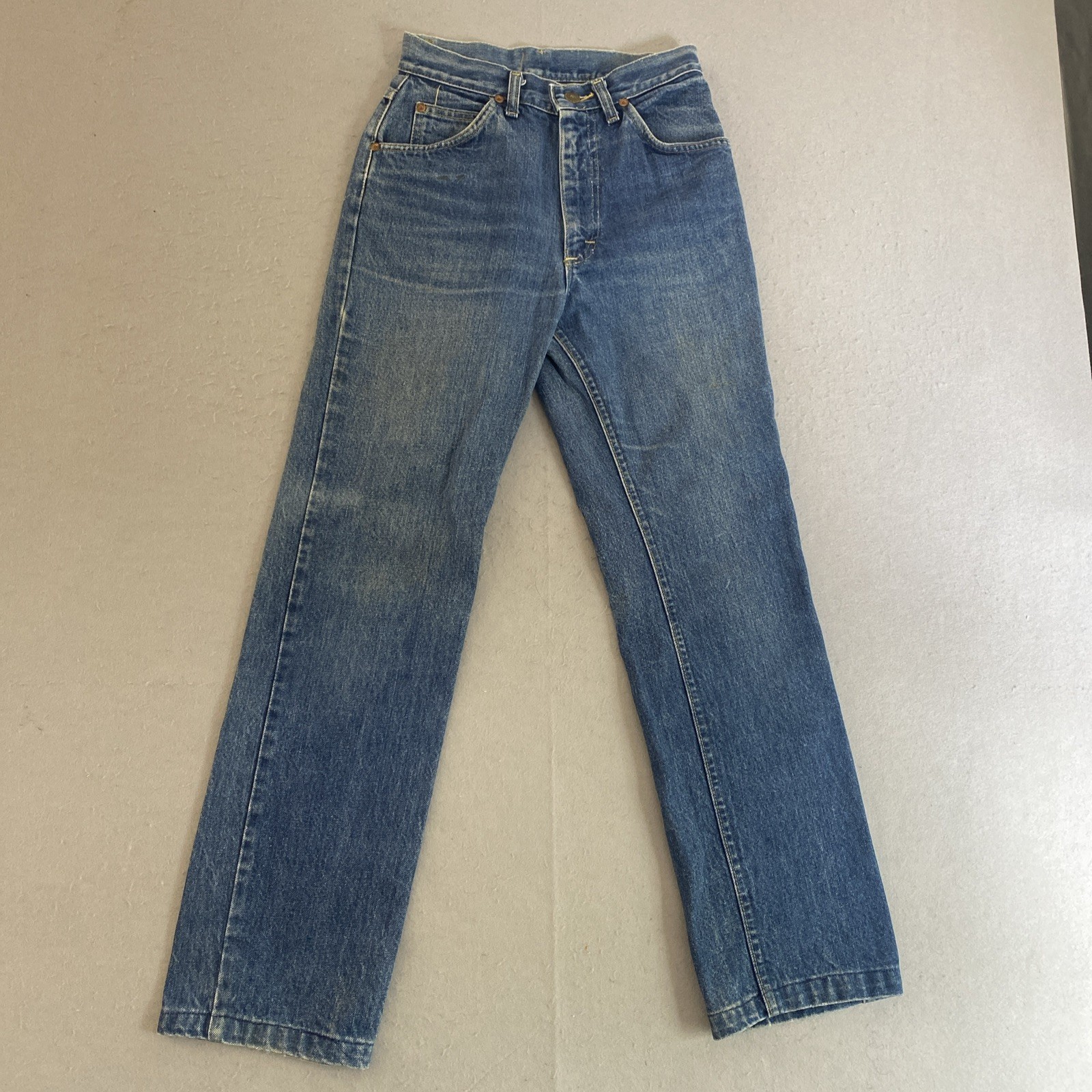 Vintage Lee Riders Blue Jeans Union Made in USA 25×27 Regular Straight Fit Faded