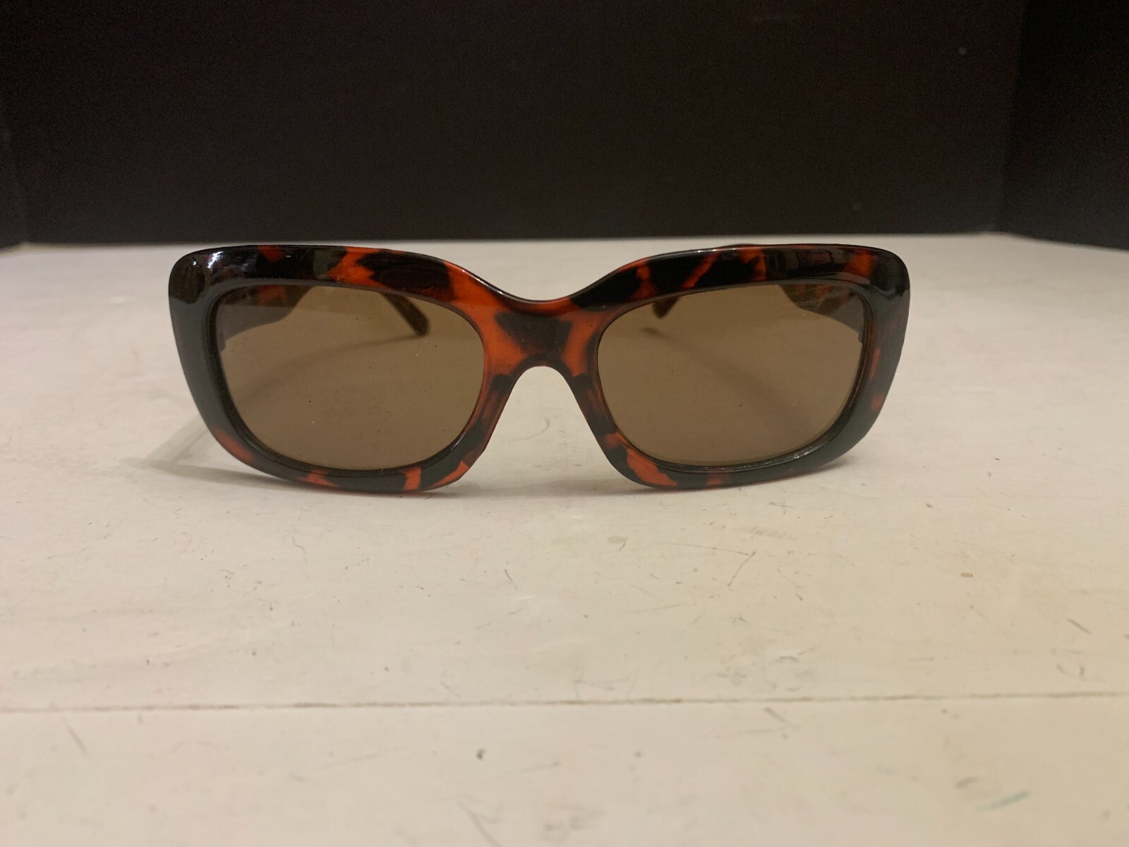 Vintage Faux Tortoise Shell Plastic Sunglasses Wayfarer Style