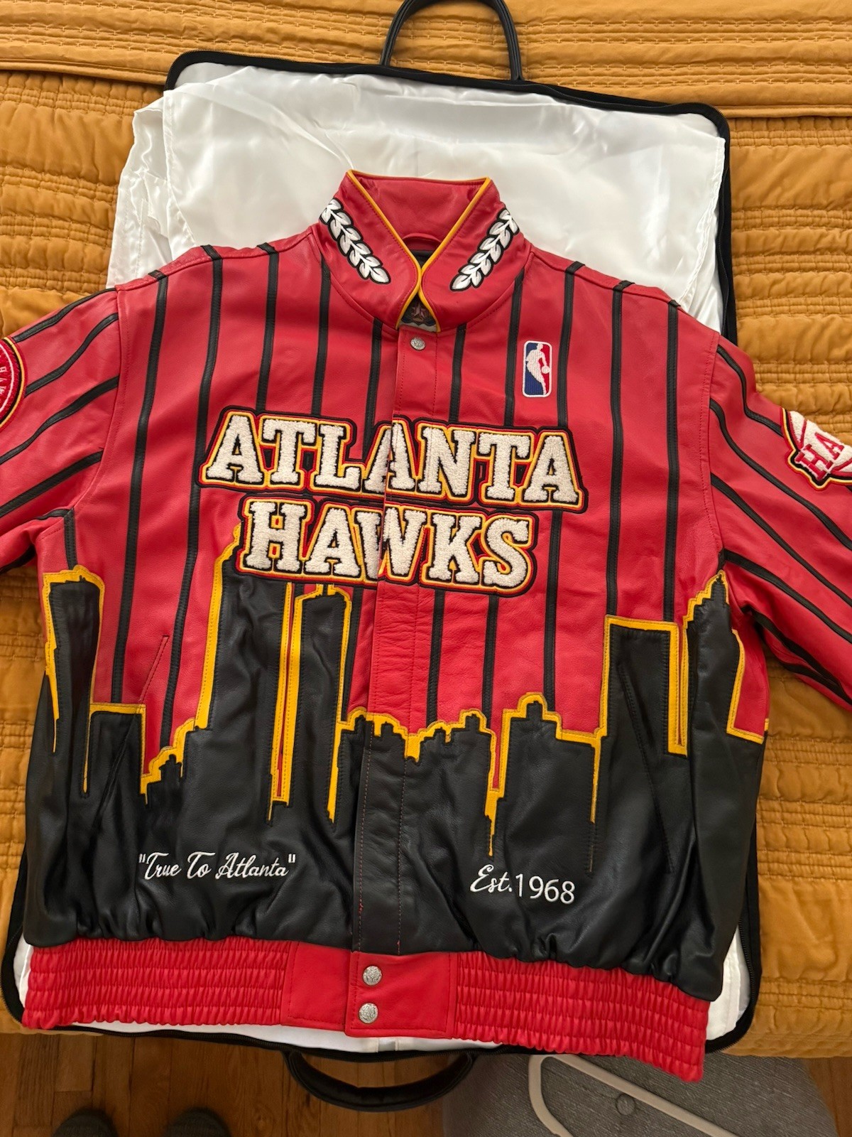 JEFF HAMILTON ATLANTA HAWKS GENUINE LEATHER JACKET