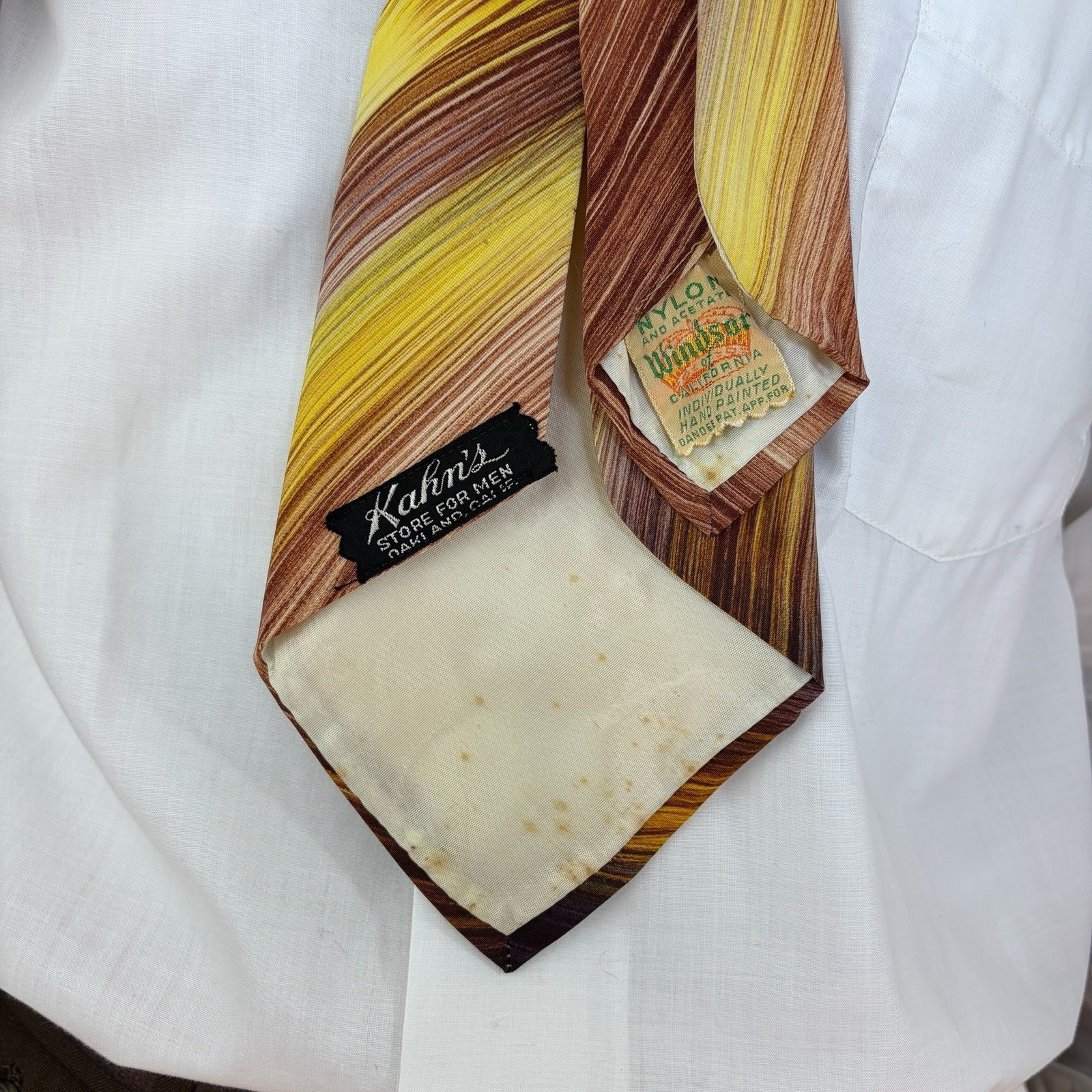 Vintage 40’s 50’s Hand Painted Tie Windsor of California Nylon Asetate