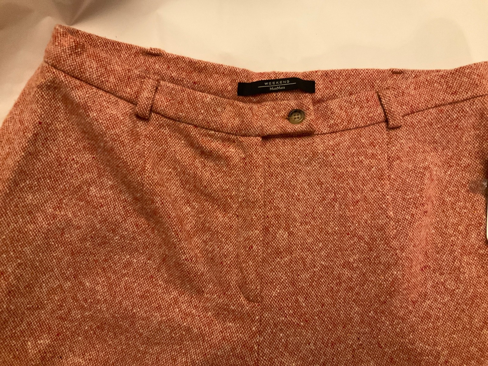 EXCELLENT CONDITION Vintage Max Mara Orange Wool Heather Wide Leg Pants – 14