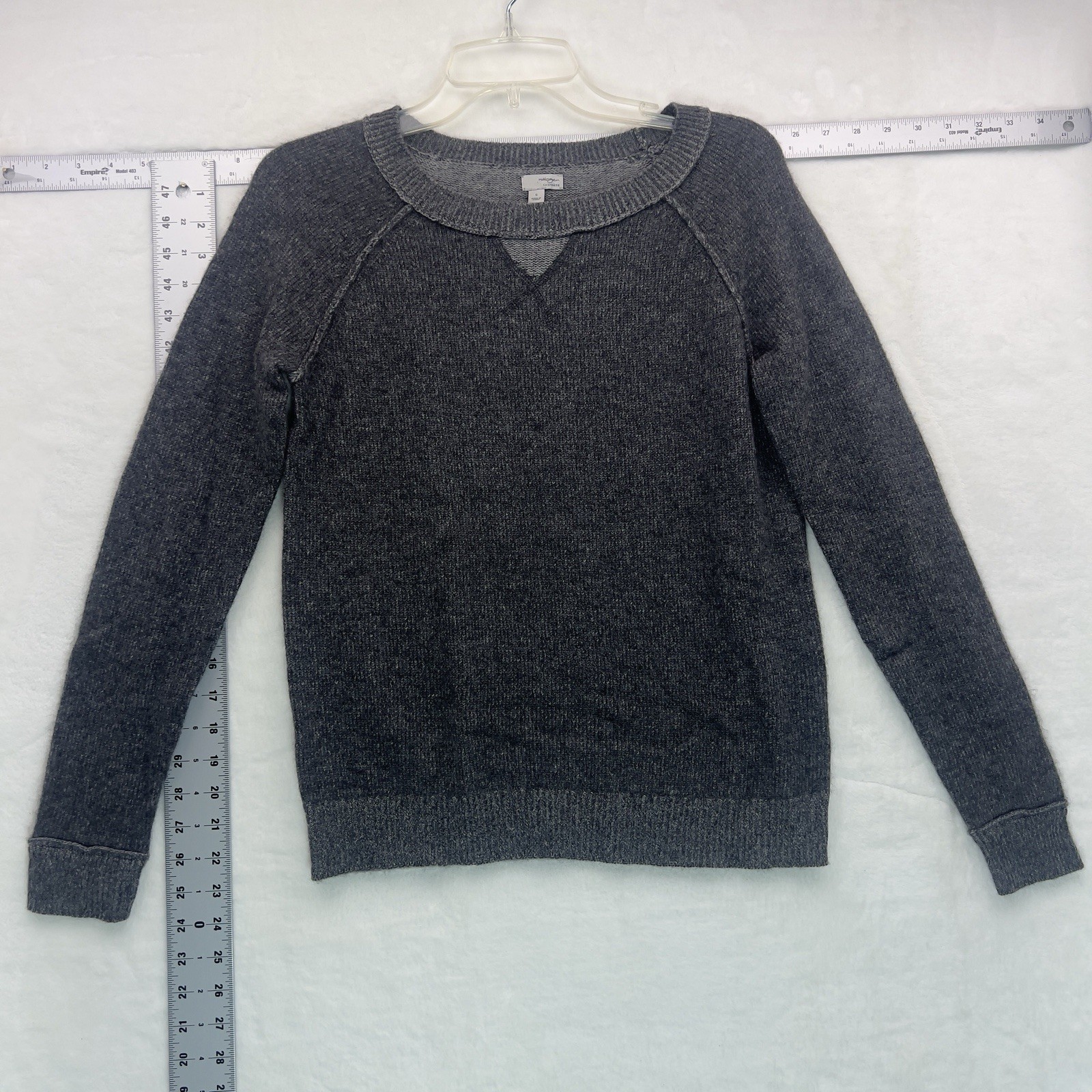 Vintage Halogen 100% Cashmere Grey Knit Sweater Size S Early 2000’s Era EUC