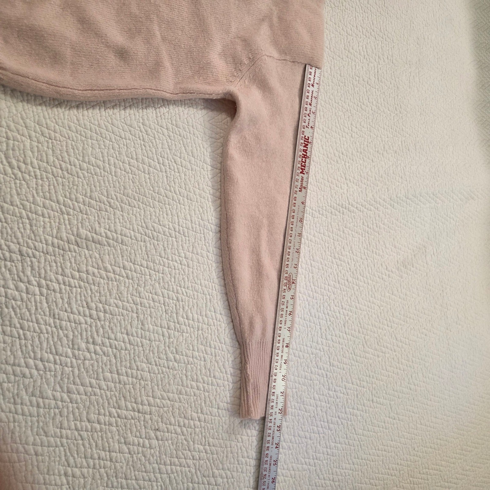 Liz Baker Vintage Pink Lambswool Angora Pearl V-Neck Sweater 1X Plus Size