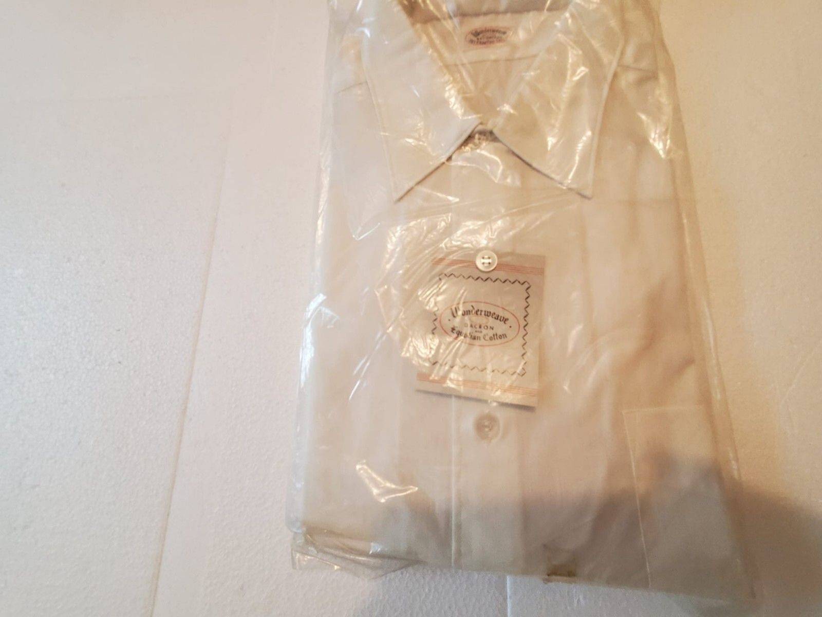 Vintage NWT Wonderweave Dacron & Egyptian Cotton Men’s Button Up White Shirt 16