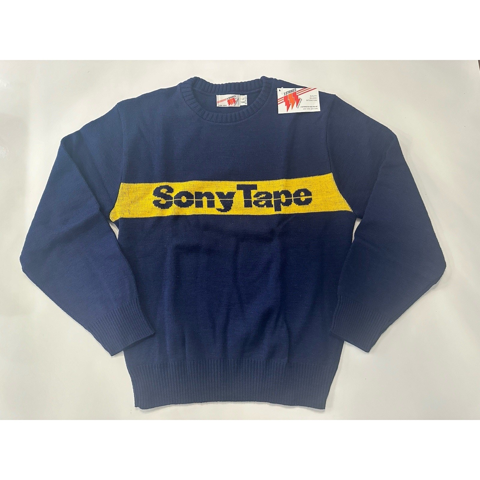 Vintage *NEW* Original 1980’s Navy ‘Sony Tape’ Dealer Promo Sweater w/Tag Size M