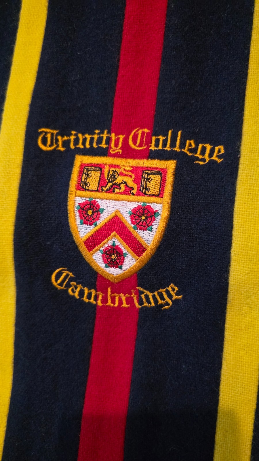 Vintage Trinity College Cambridge University Wool Scarf