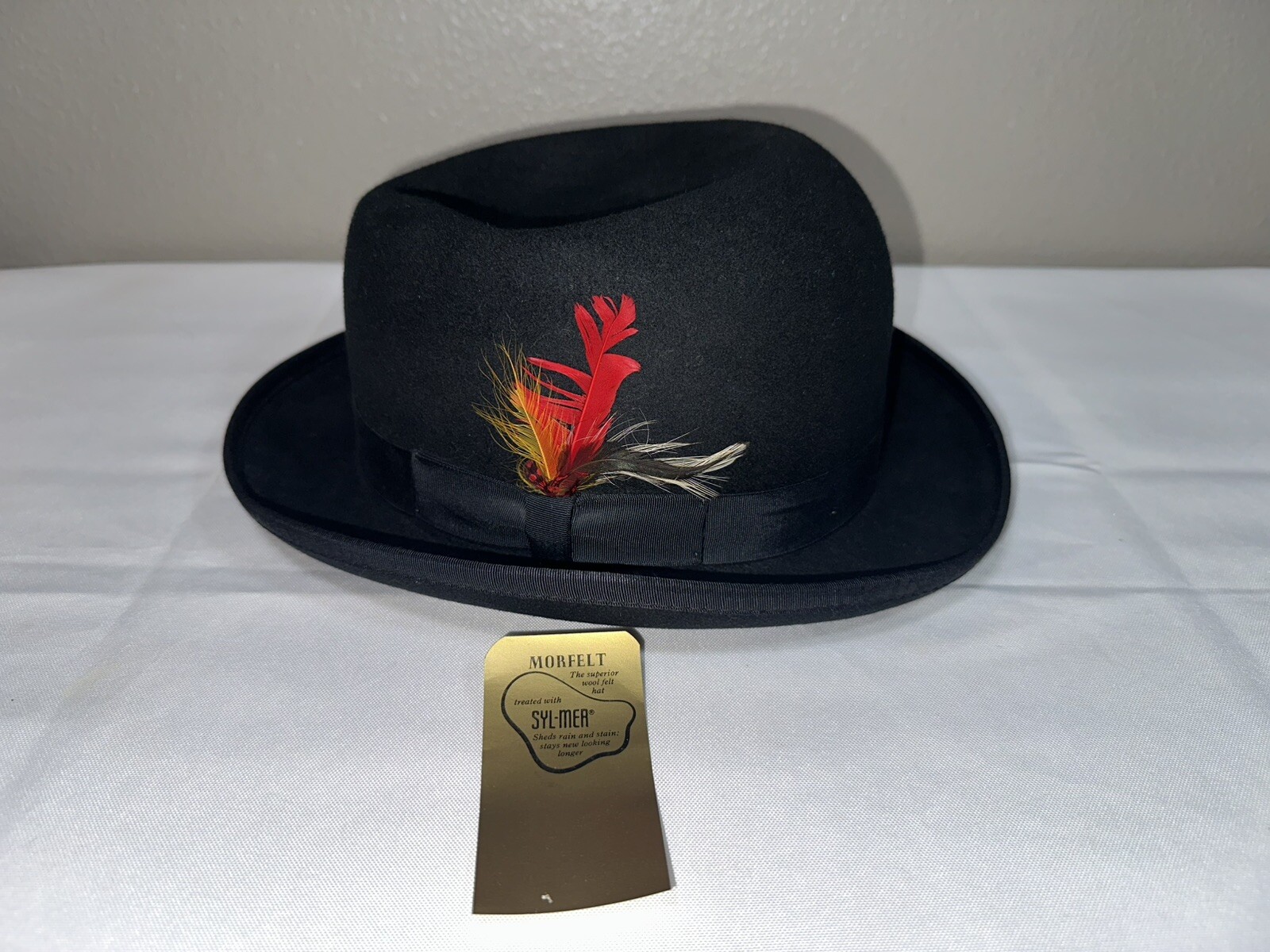 Morfelt New York Hat Co. 100% Wool Black Size Medium Fedora Hat NWOT Vintage
