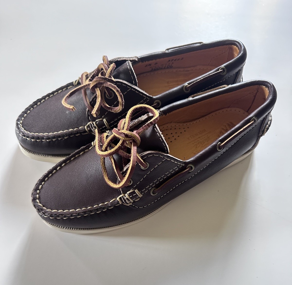 Vintage Walk-Over Heritage Boat Shoes Women’s 6.5, NOS, Brown Leather