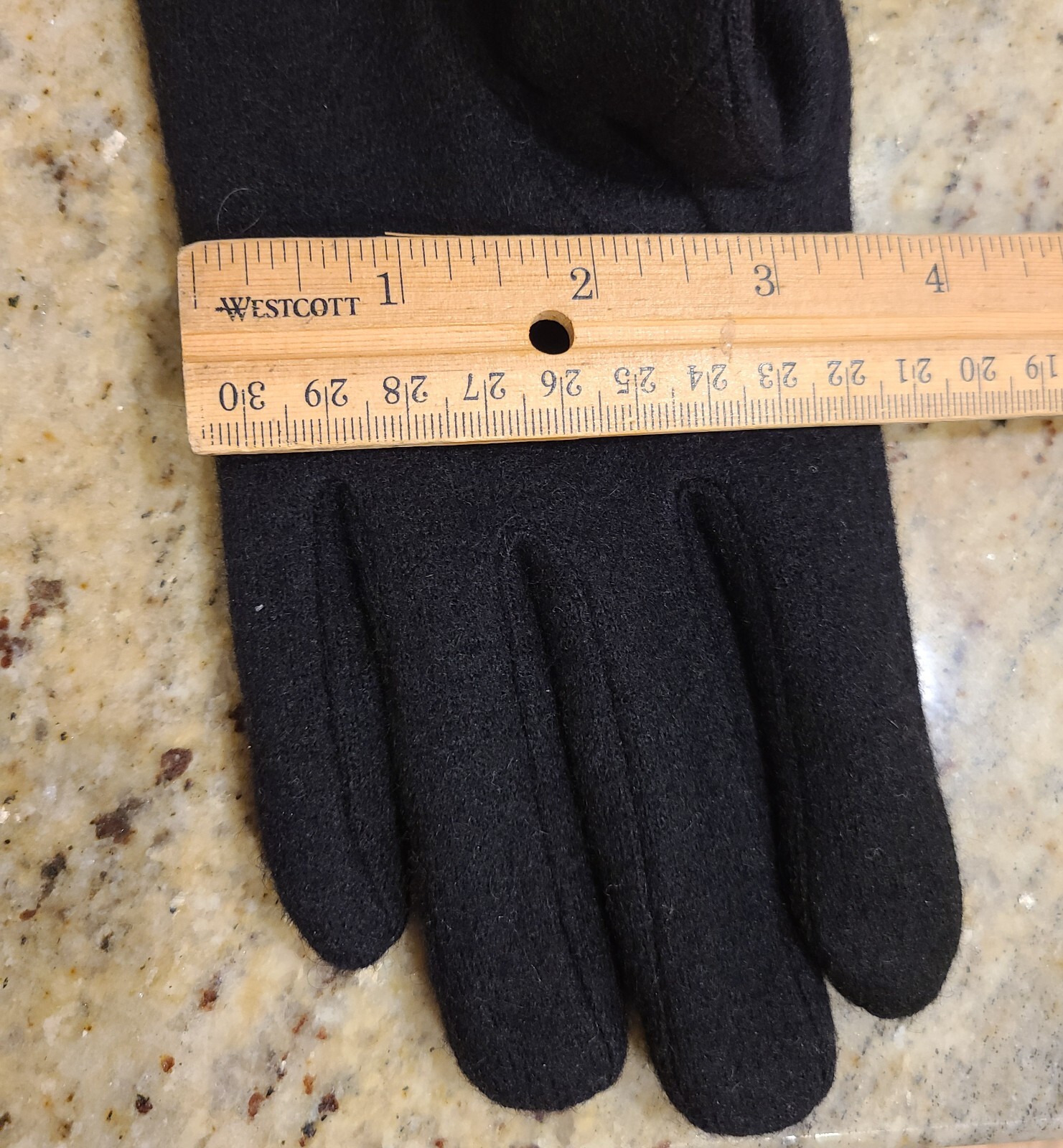 New! Size L XL Black Wool Tight Knit Leather Wrist Velvet Lined 9.5″ Gloves
