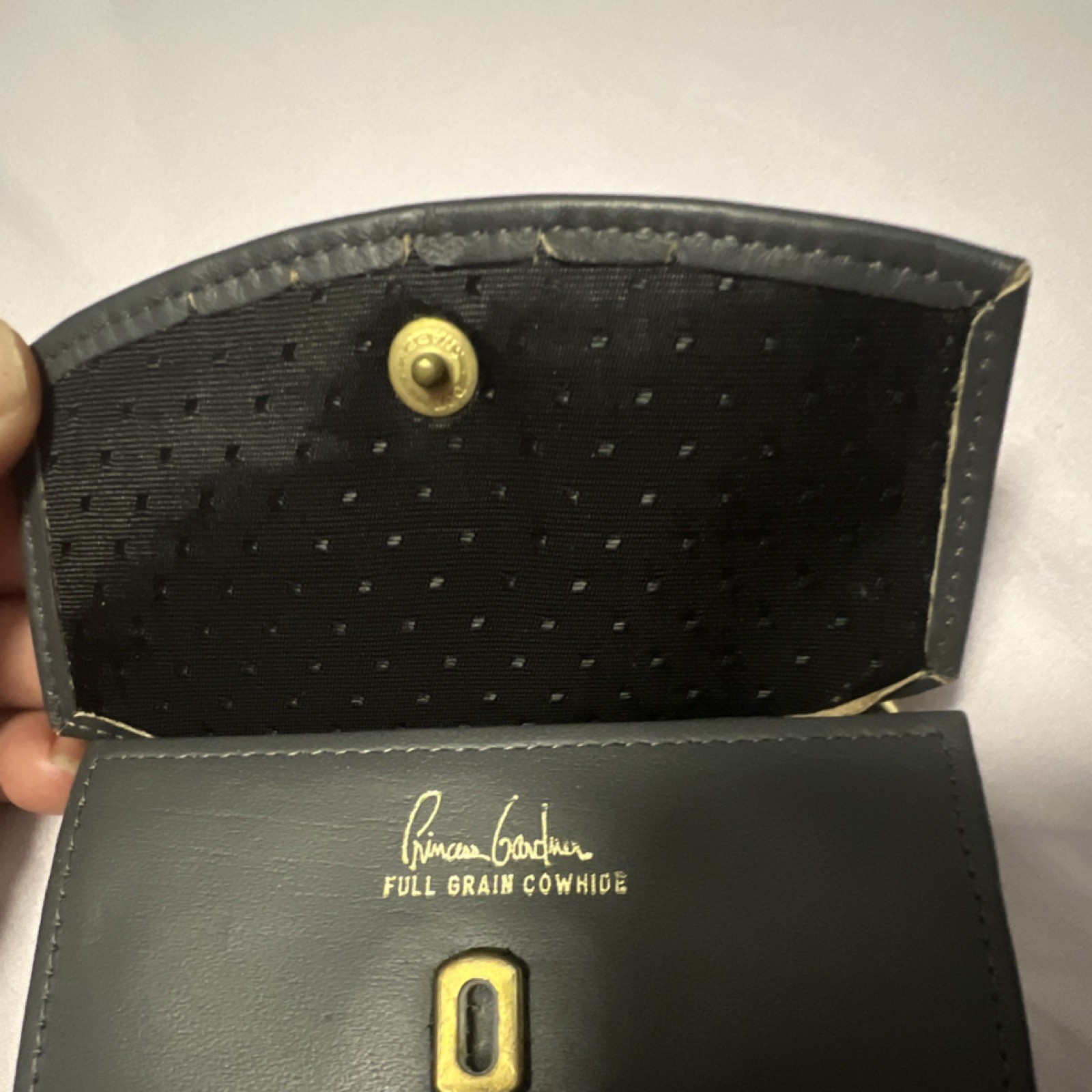 Prince Gardner Full Grain Cowhide charcoal Vintage Wallet