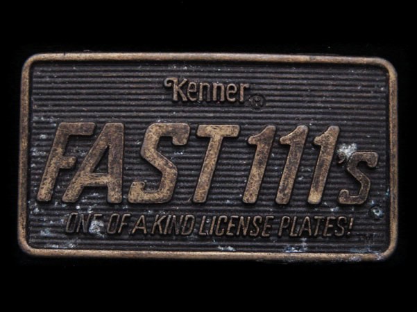 HL03169 COOL VINTAGE 1982 ***FAST 111s*** LICENSE PLATES BUCKLE