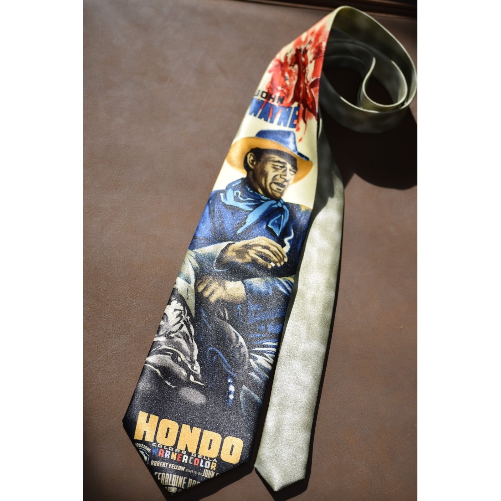 Neck Tie VTG Ralph Marlin 2003 Hondo John Wayne Poly Tie 56 x 3.75″ NWT