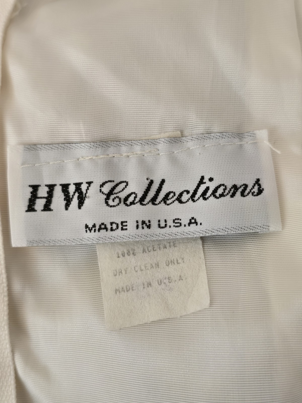 Vintage HW Collections Ivory Lace Drop Waist Dress Bridal Size 11-12 U.S.A Made