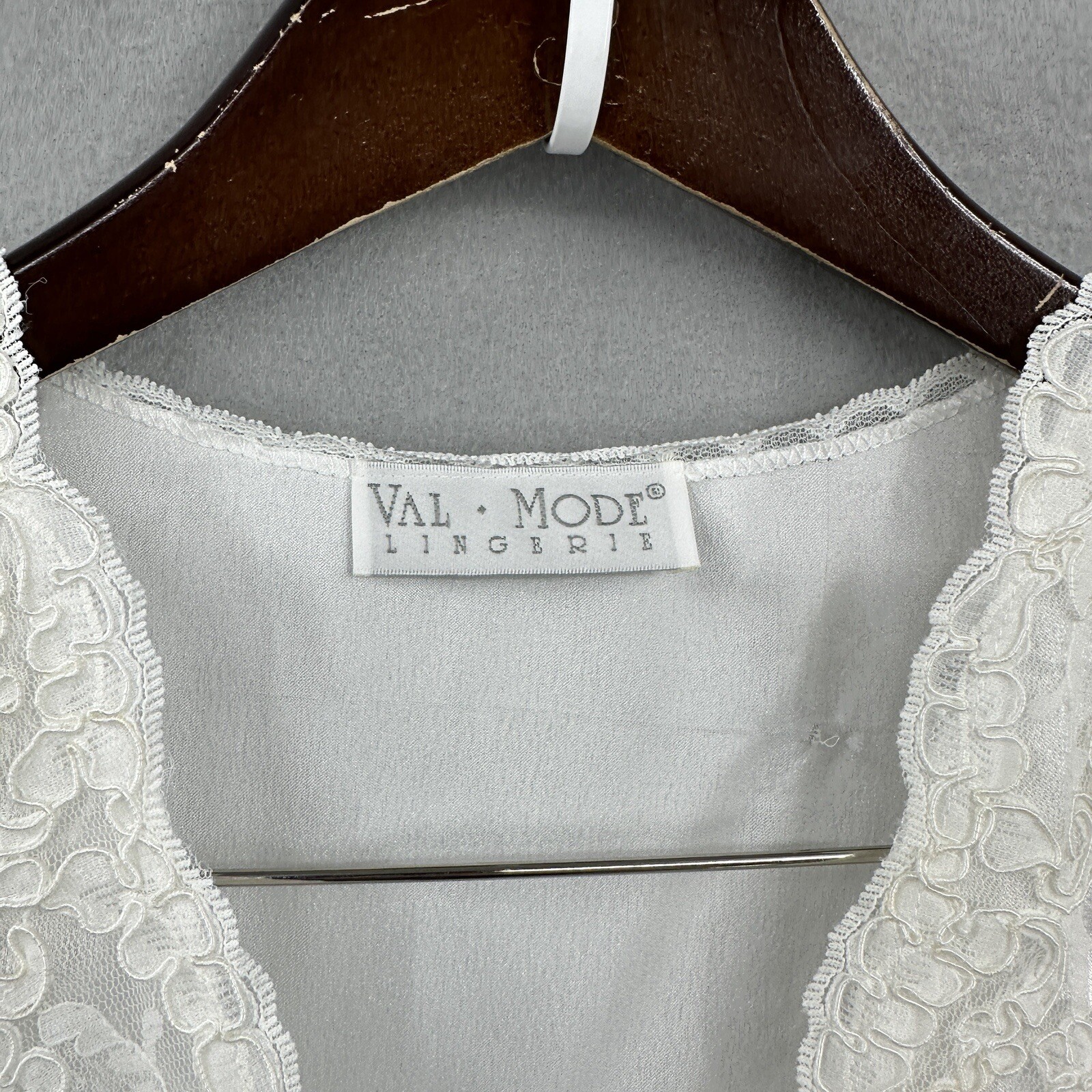 Vintage Val Mode Peignoir Set Womens Large Satin Bridal Coquette Chiffon Lace
