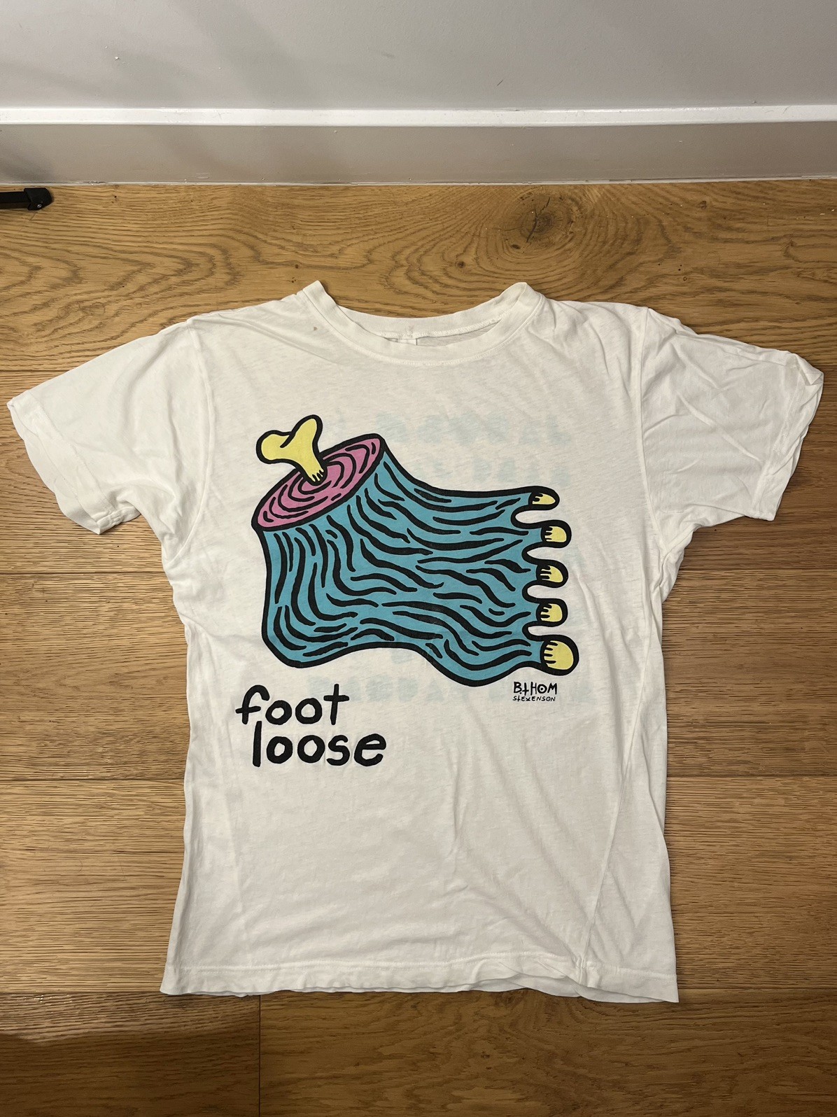Marc Jacobs Store Exclusive B.THOM Foot Loose Screen Print White T-Shirt Medium