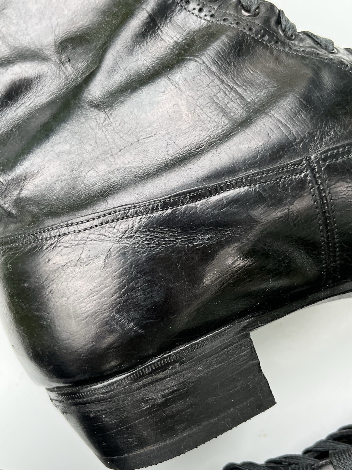 Antique Edwardian Mens Boots – 1900-1910, Black Leather Excellent Cond.