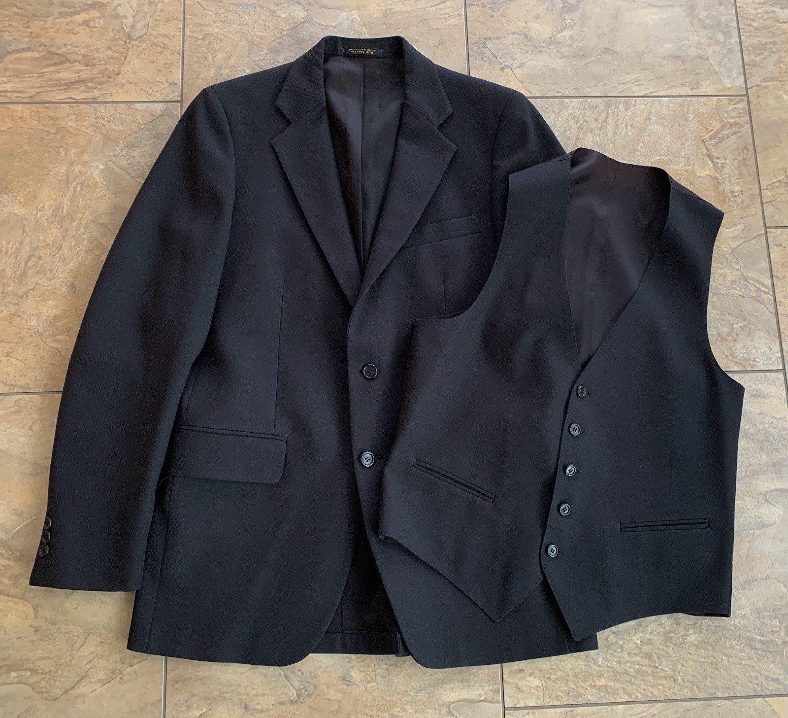 Vintage 80s Richman Black Blazer Sports Jacket Coat & Vest 40L Retro