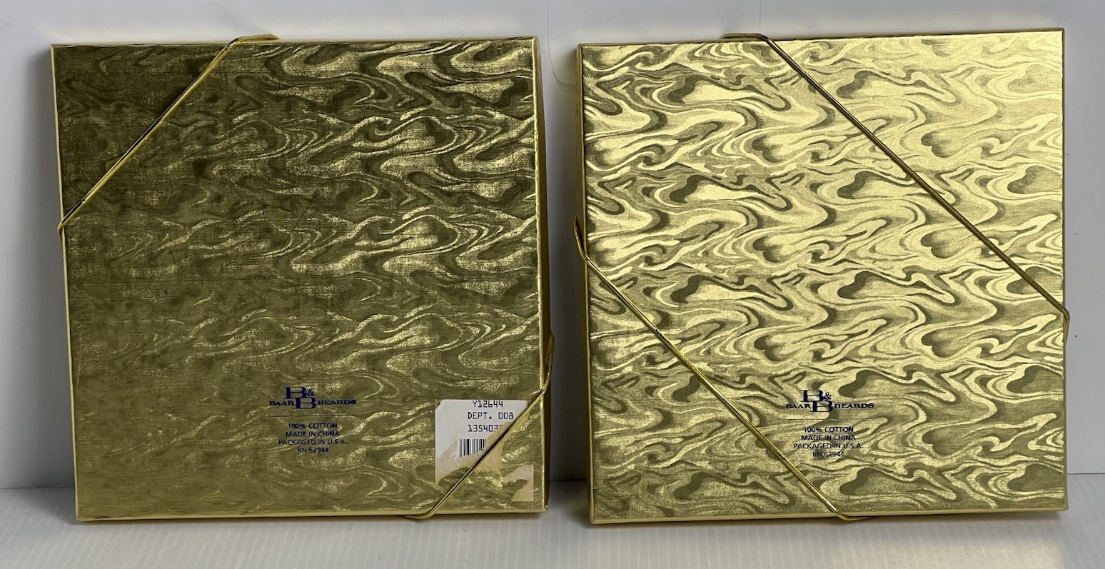 Lot of 2 Boxes Baar & Beards Ladies Embroidered Handkerchiefs 2 Pack Cotton-New