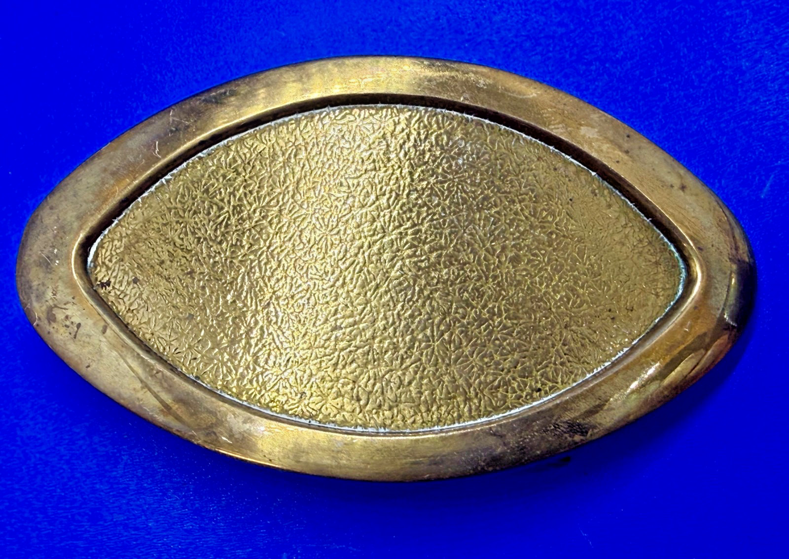 Textured Simple Empty Oval Brass Color Belt Buckle For Your Craft Or Project