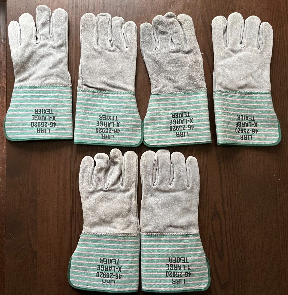 Vintage Texier Railroad LIRR Shoulder Split Suede Working Gloves X-Large ST43