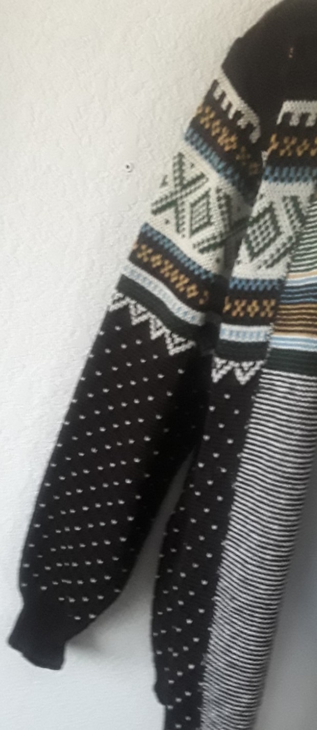 Vtg JERSILD 100% Virgin Wool Womens Boho Nordic Cardigan Sweater Size Medium USA