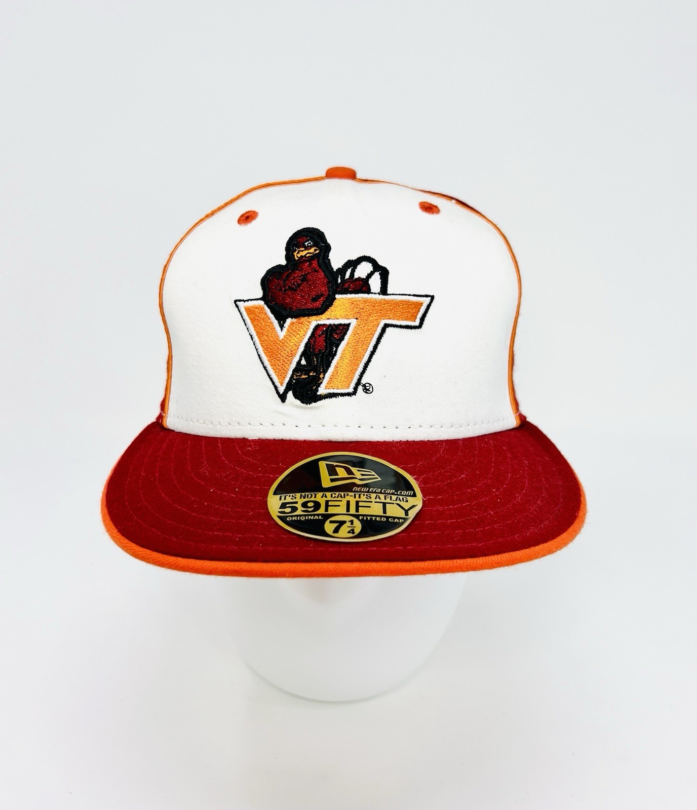 Virginia Tech Hokies New Era Fitted Hat 7 1/4 59Fifty Pinwheel Cap New Vintage