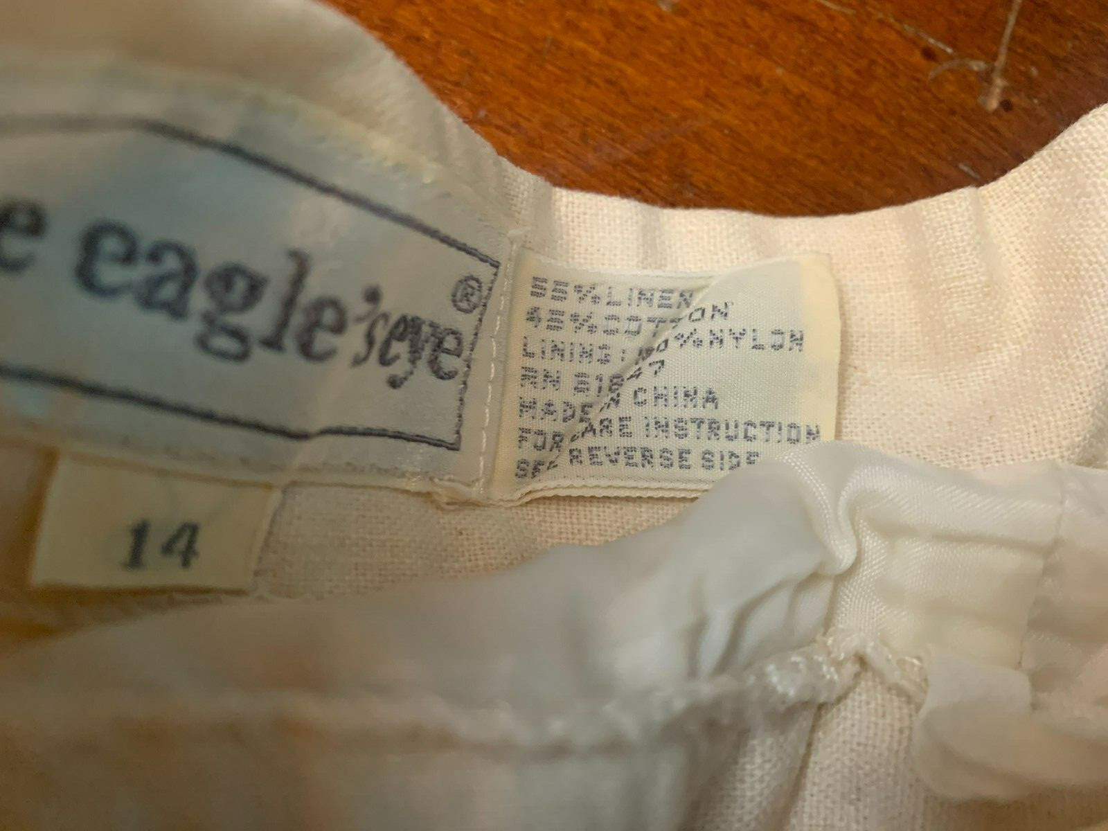 Vintage The Eagle’s Eye Long Linen Blend Lined Skirt – Women’s 14, Beige
