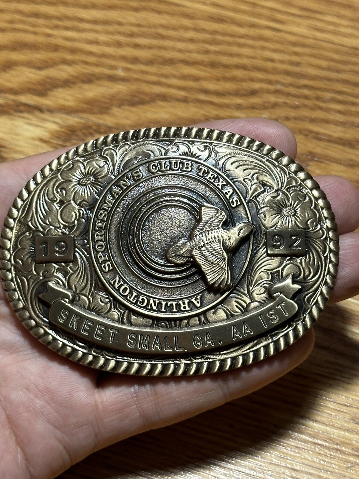 CREATIVE CASTING BRASS ARLINGTON SPORTSMAN’S CLUB TEXAS SKEET SMALL GA AA 1ST
