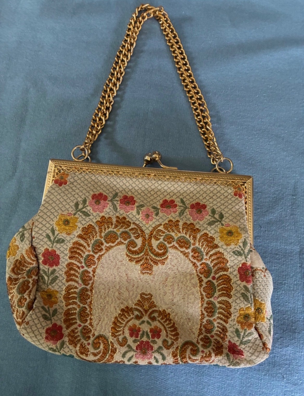 Vintage Italian Evening Bag Mister Simon Ernest Tapestry made in Italy