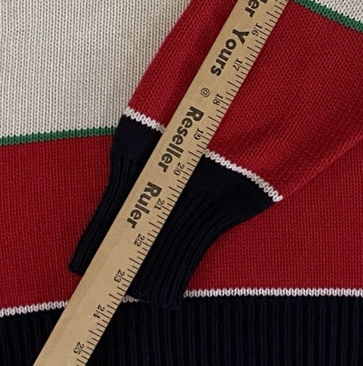 Vintage Y2K 90s La Mode Womans Knit Sweater Multicolor Stripe Size Med USA Made