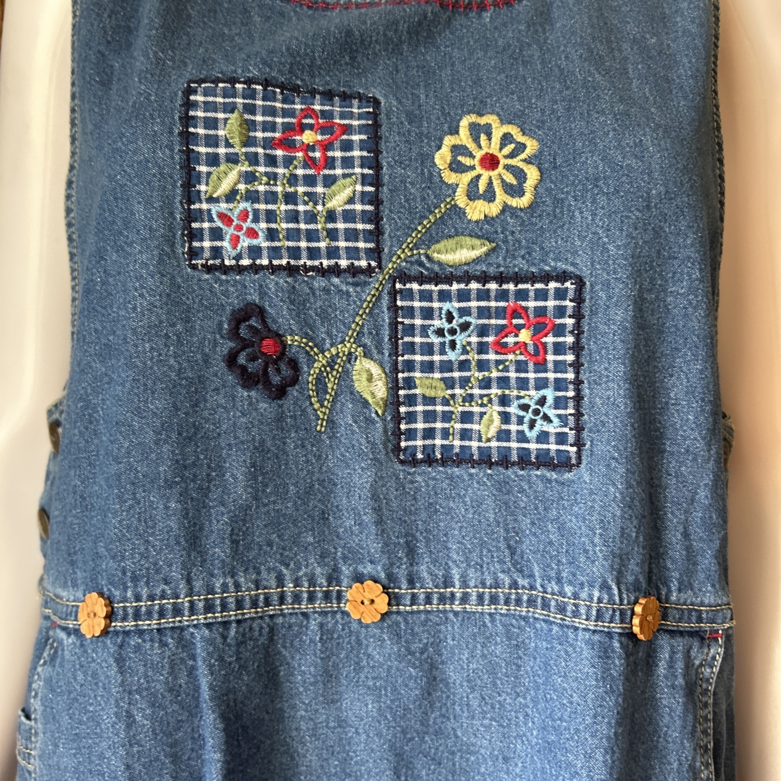 Vintage White Stag Denim Jumper Modest Y2K Teachercore Countrycore Small 4/6