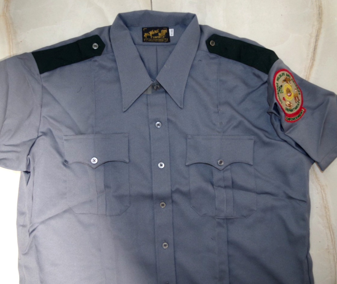 B6 NEW Vintage Mr Marti “Century 21” Mens 18-18 1/2 Gray S/S SHIRT Louisiana
