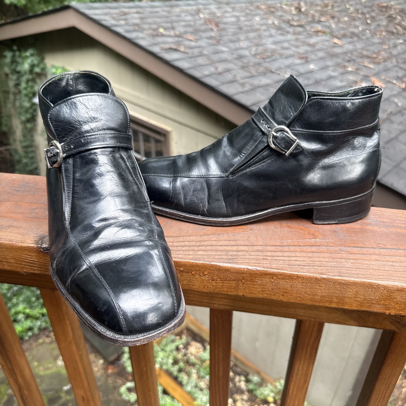 Vintage 70’s Florsheim Imperial Guardsman Monk Strap Ankle Beatle Boots Sz 9.5 C