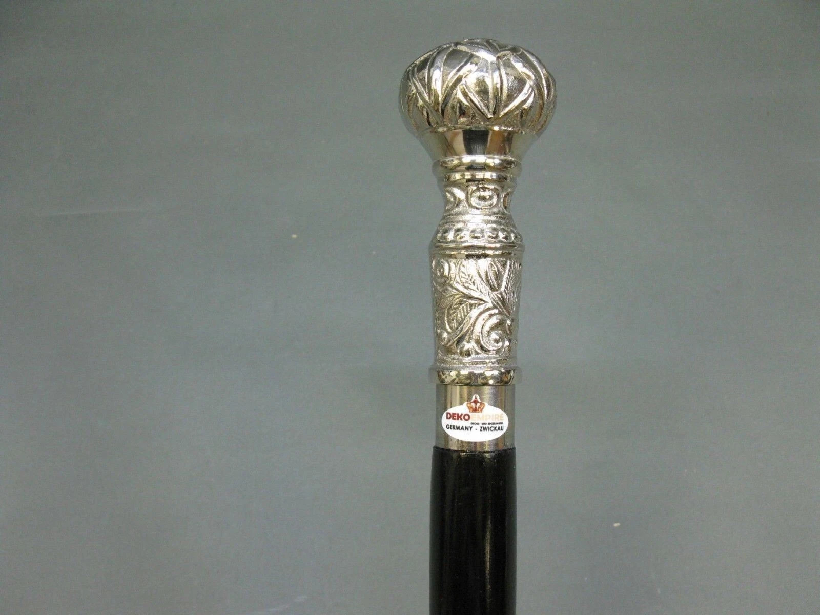 Vintage Designer Walking Stick Cane Brass Handle Antique Solid Wooden Handmade