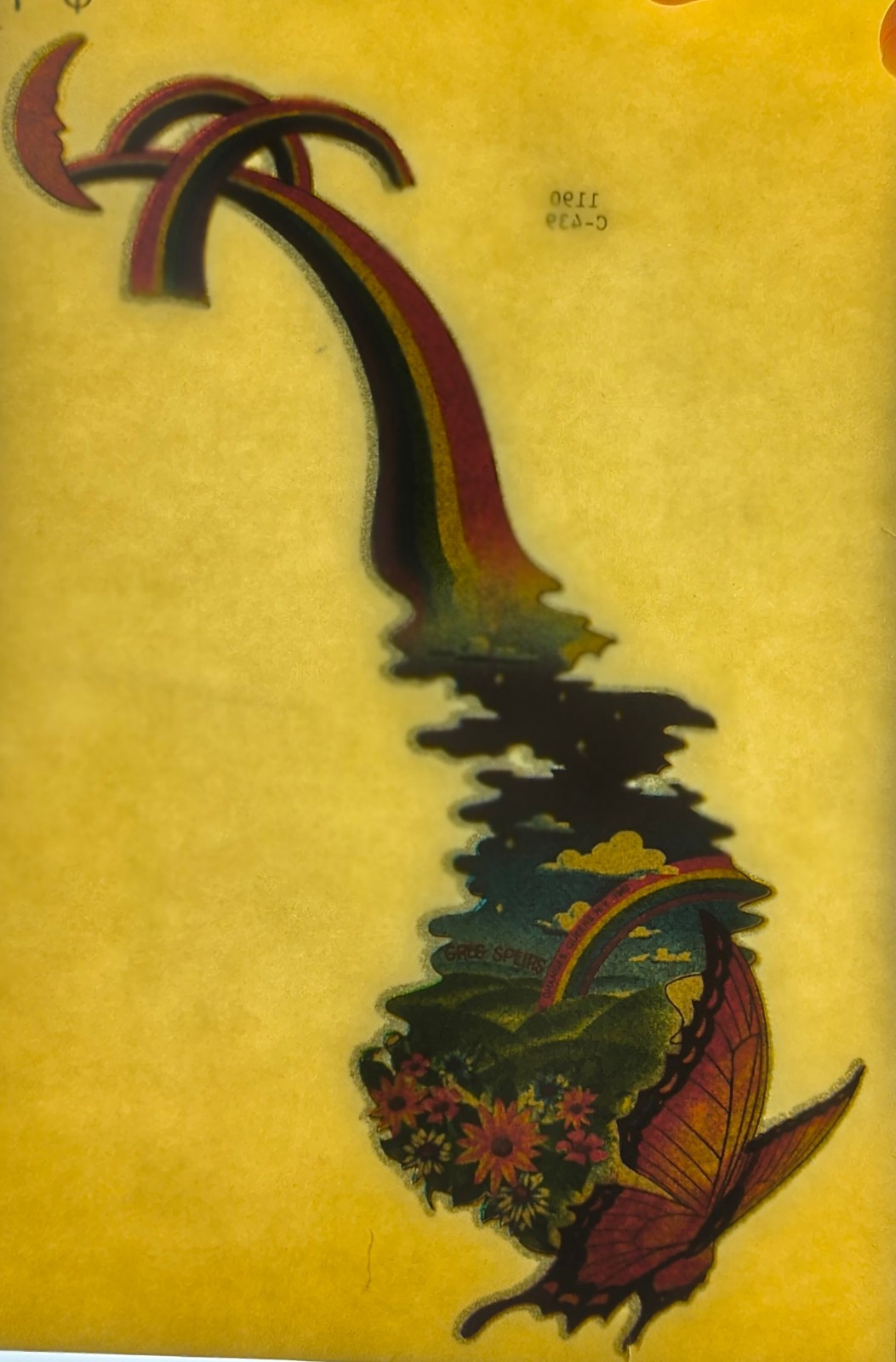 Rainbows, Butterflies And Flowers 1970’s VINTAGE CLASSIC IRON ON TRANSFER