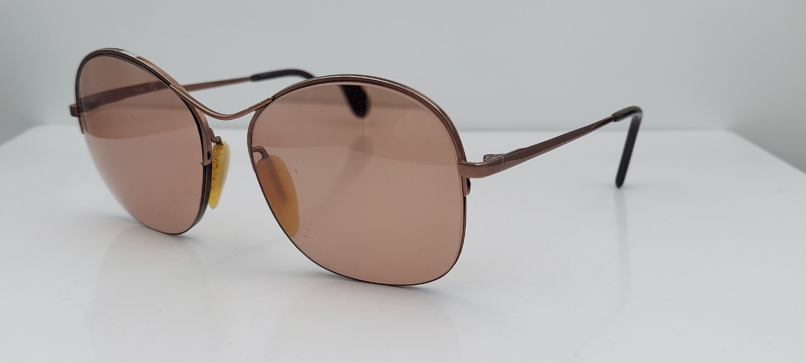 Vintage Zeiss 6511 1628 Bronze Oval Half Rim Sunglasses Germany FRAMES ONLY