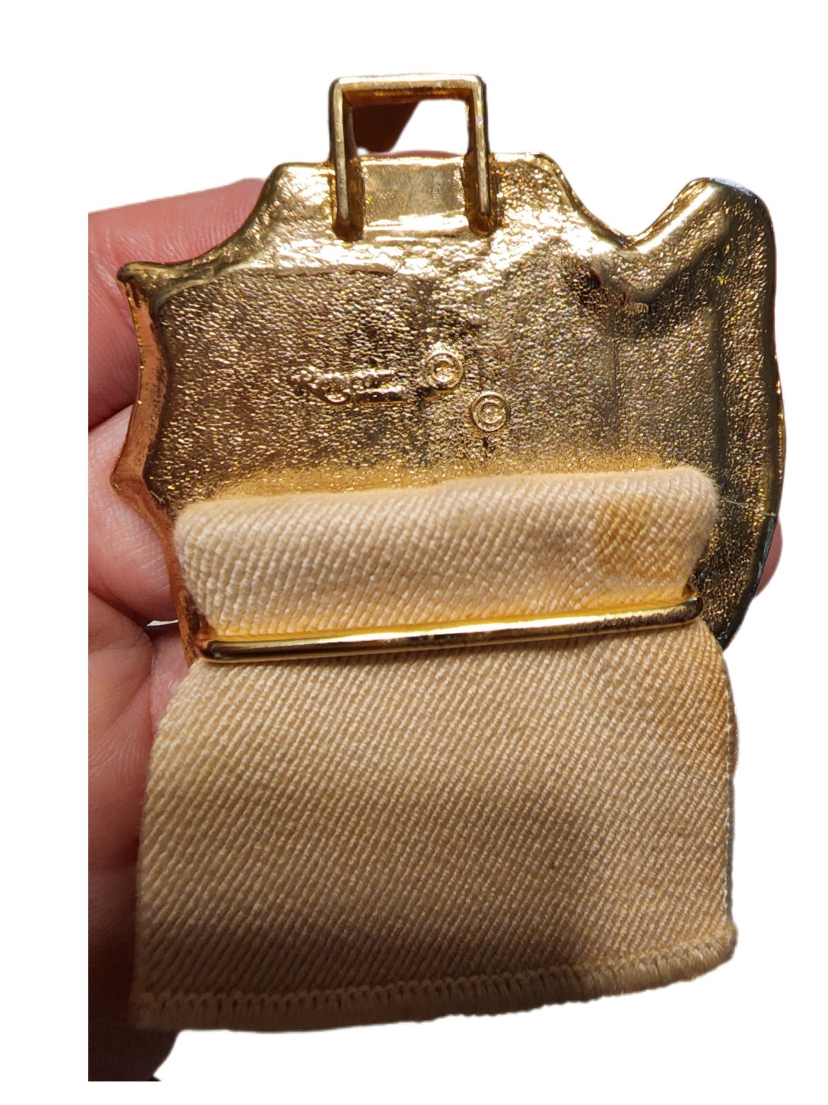 Vintage Revcor 80s 90s Tan Stretch Belt Hook Closure Gold Metal Buckle
