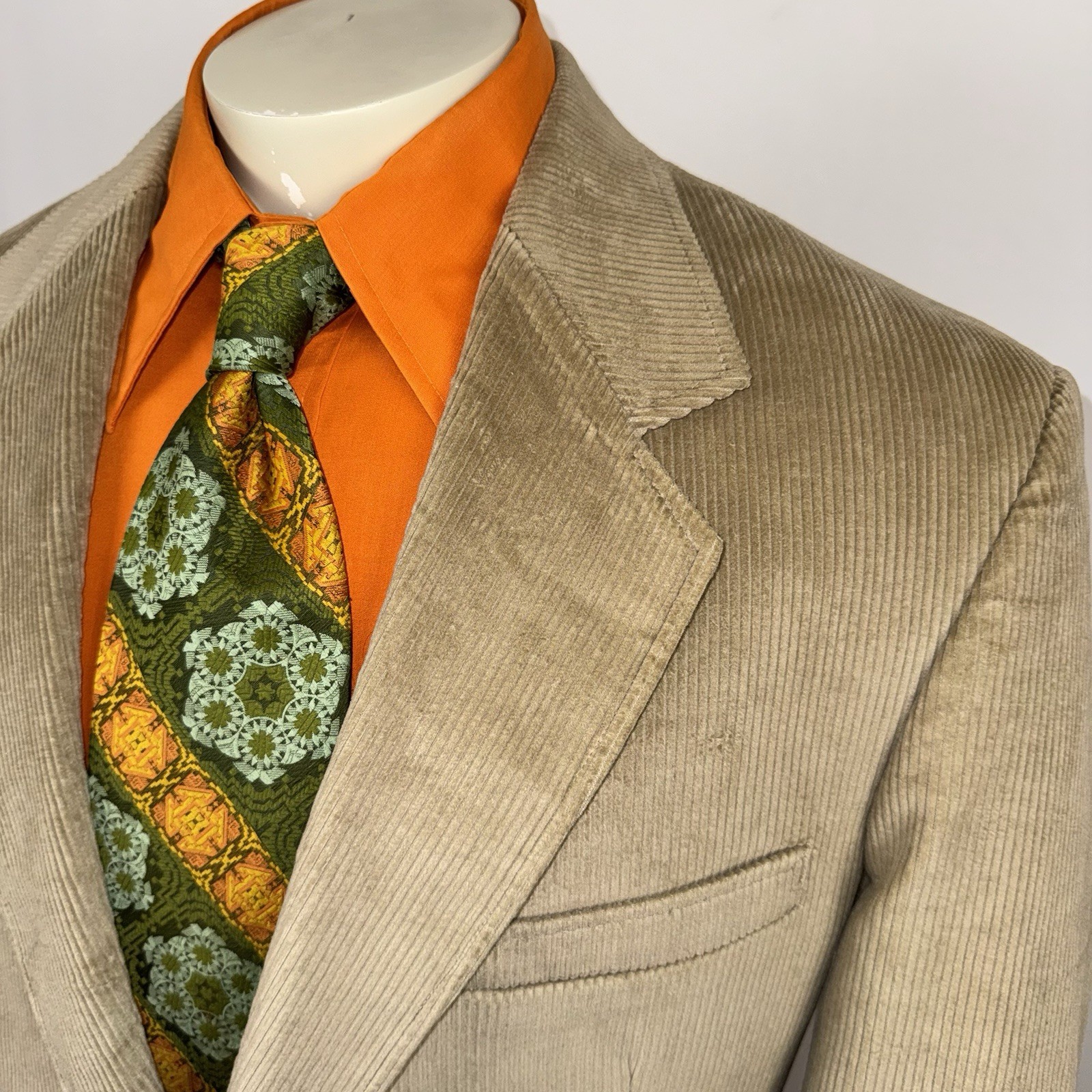 NOS Vtg Blazer Corduroy Jacket Suit Sport Coat Warren Sewell USA Mens 44 Long