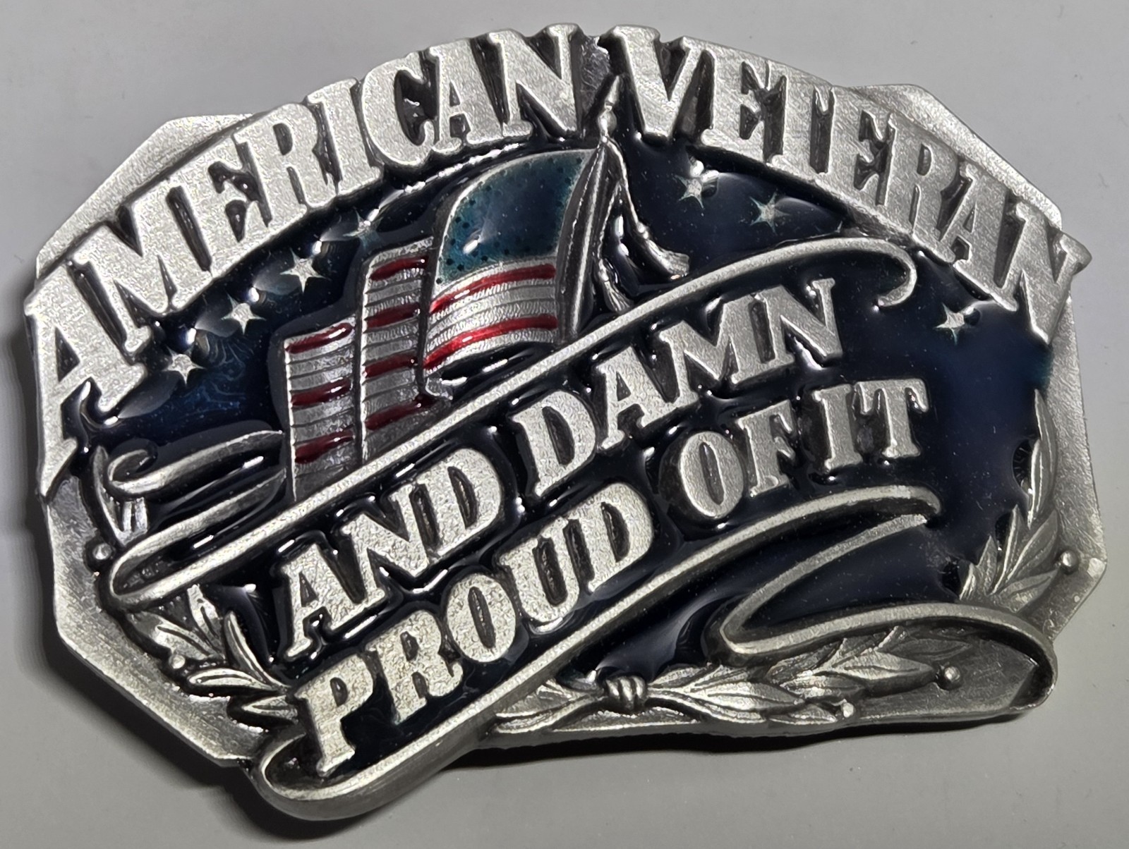 American Veteran And Damn Proud Of It – W-40 – USA Made- FREE Shipping