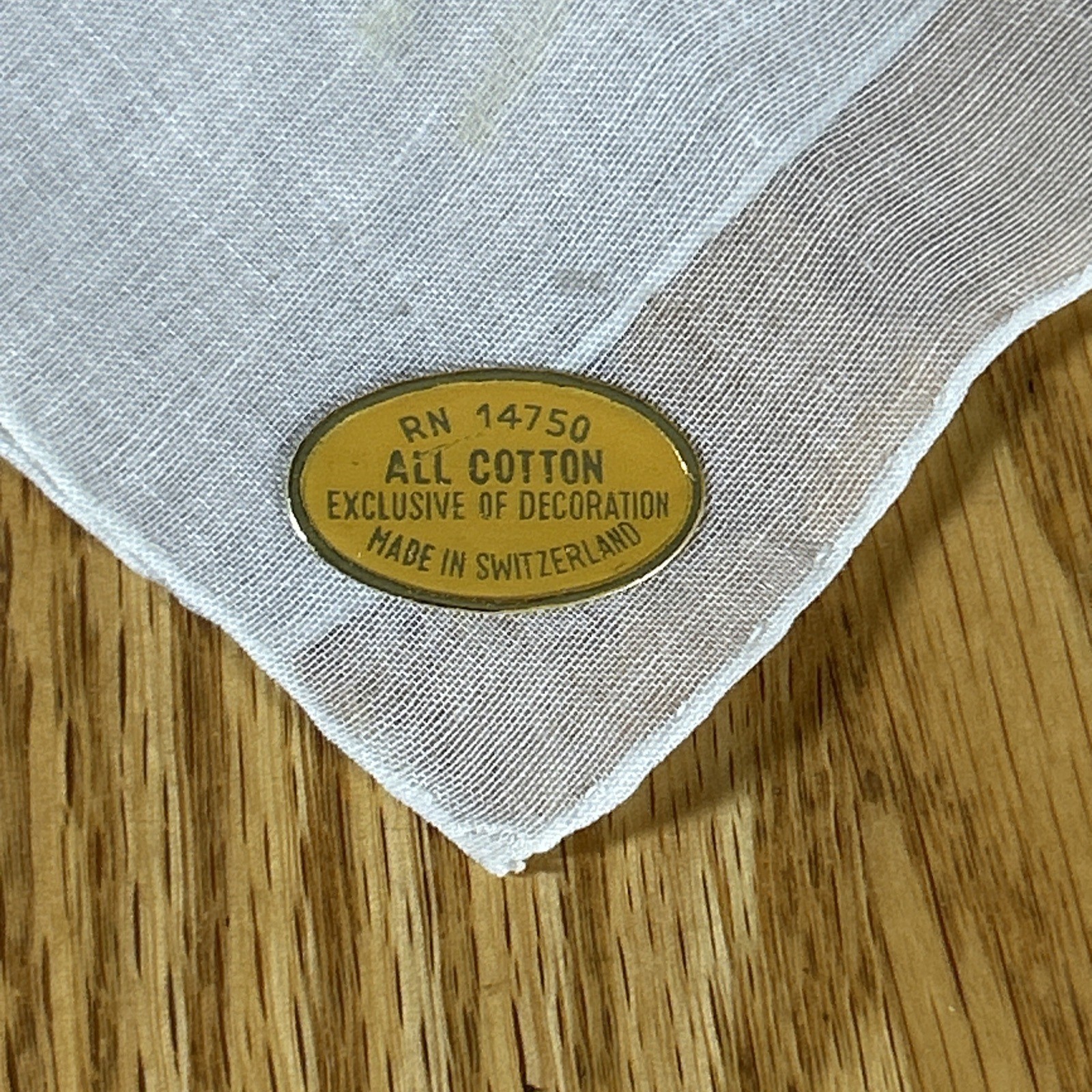 Vintage Swiss Monogram B Handkerchief Sheer White Floral RN 14750 Wedding Hanky