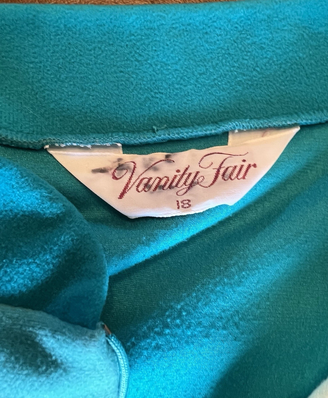 Vintage Vanity Fair Stripe Velour Half Zip Pockets Lounge Robe Size 18